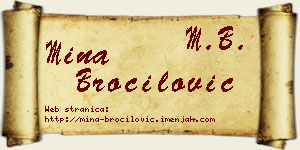 Mina Broćilović vizit kartica